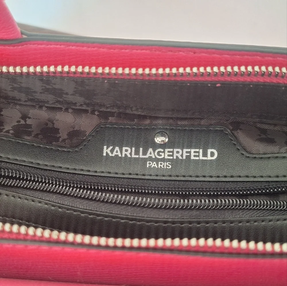 Karl Lagerfeld Paris Maybelle Small Hand Bag Satchel Pink 8"×10" - Picture 10 of 12